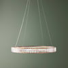 Wonderella single ring chandelier in clear glass and brass