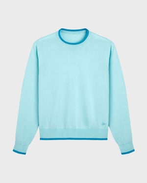 Vilebrequin - Men Merino Wool Cashmere Silk Crewneck Sweater - Pullover - Pierre - Blue - Size XXL