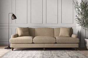 nkuku Deni Sofa | Make To Order | Super Grand | Brera Linen Pebble
