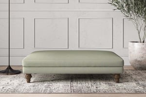 nkuku Deni Large Dining Footstool | Make To Order | Recycled Cotton Seaspray | No Colour