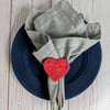Heart Handwoven Iraca Napkin Ring - Red