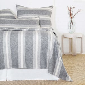 Alpine King Cotton Blanket   Grey /  Ivory