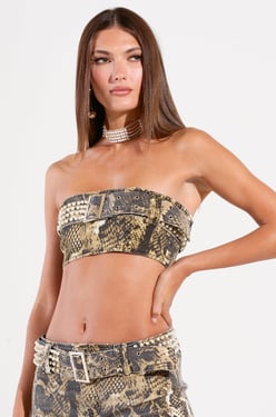 AKIRA All My Love Bandeau Top | Black | Size Medium
