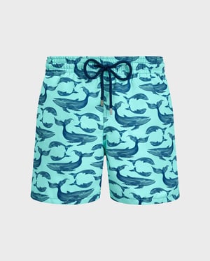 Vilebrequin - Men Swim Shorts Whales - Swimwear - Moorea - Blue - Size XXL