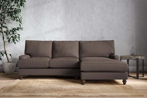 nkuku Marri Large Right Hand Chaise Sofa | Make To Order | Recycled Cotton Mocha | No Colour