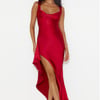 Flashy Sorièe Satin Maxi Dress Red