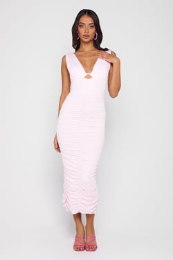 Bring On The Night Midi Dress Pink