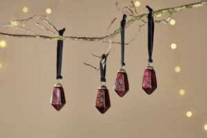 nkuku Ratnam Baubles Set Of 4 | Christmas Decorations | Ruby