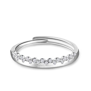 Jeulia Simple Round Cut Sterling Silver Adjustable Women's Band