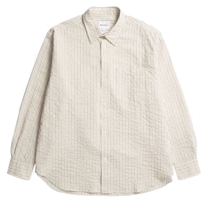 Norse Projects Mo Oversized Striped Shirt Chestnut