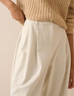 Cream Rowan Tailored Barrel Leg Trousers