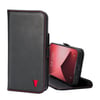 iPhone 13 Pro Max Leather Case (with stand function) - Black with Red Detail