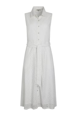 Weird Fish Alinda Cotton Broderie Shirt Dress White Size 18