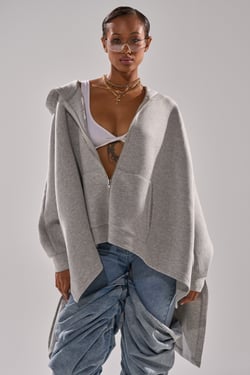 AKIRA Crew Lover Oversized Zip Up Sweatshirt | Size 1X/2X