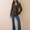 Brown Single Breasted Cinched Blazer