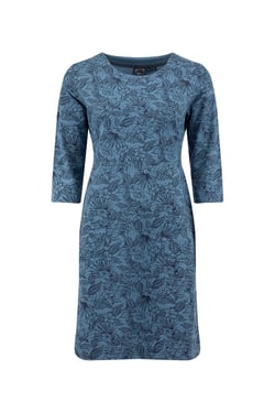 Weird Fish Moondust Printed Jersey Dress Blue Size 8