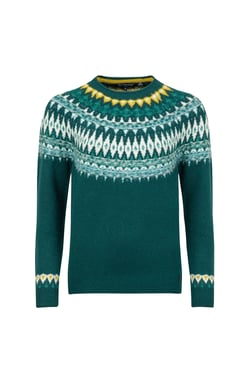 Weird Fish Lowell Fair Isle Jumper Deep Teal Size 8