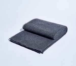 Edge Stripe Throw - Charcoal & Cream
