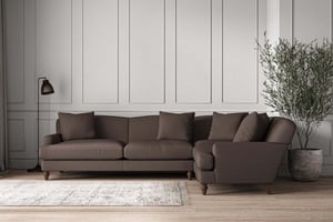 nkuku Deni Right Hand Corner Sofa | Make To Order | Grand | Recycled Cotton Mocha
