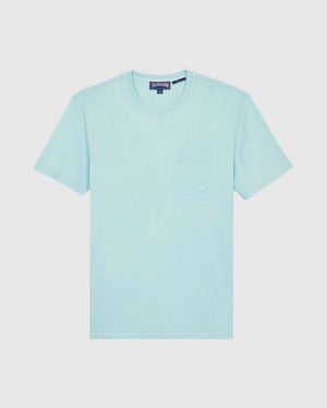 Vilebrequin - Men Solid Organic Cotton T-shirt Natural Colors - Tee Shirt - Titan - Blue - Size XL