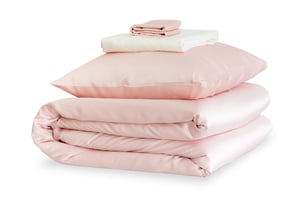 Precious Pink and Ivory Silk Duvet Set - Emperor / Standard Pillowcases