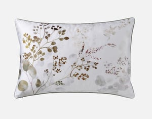 QE Home Sasha Botanical Pillow Sham, Botanical, White, Queen