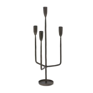 Primitive Iron Black Taper Candelabra