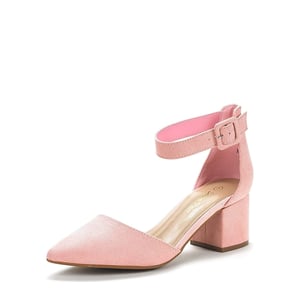 DREAM PAIRS Ankle Strap Low Heel Chunky Pumps