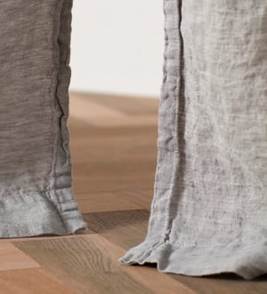 Flint Grey 100% Linen Loop Top Curtain (Single)