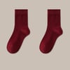 Wool Blend Warm Thick Knit Socks - Ruby / One Size