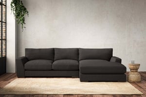 nkuku Guddu Right Hand Chaise Sofa | Make To Order | Medium | Brera Linen Espresso