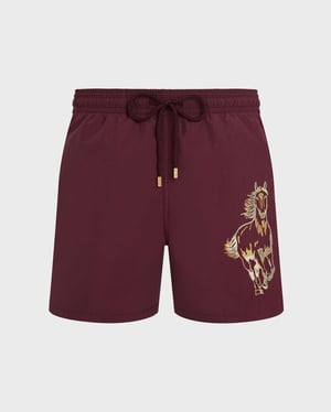 Vilebrequin - Men Embroidered Swim Shorts Year Of The Horse - Swimwear - Motu - Red - Size XXXL