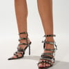 AKIRA Azalea Wang Sydondia Watch Shoe Stiletto Sandal | Black | Size 8