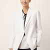 Linen Peak Lapel Crossover Blazer IRIS - Optic White / S