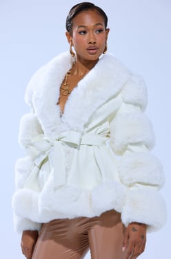 AKIRA Winter Wonderland Fur Trim Moto Jacket | Size 1X