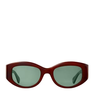 Garrett Leight Retro Biggie 49 Sunglasses Vintage Burnt Tortoise/Veridian