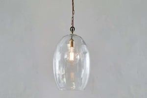 nkuku Otoro Recycled Glass Pendant Oval | Lights | Large Oval | Clear