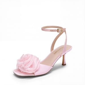 DREAM PAIRS Comfortable Elegant Floral Kitten Heeled Sandals