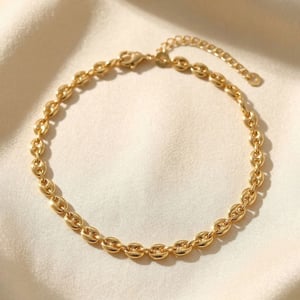 Coffee Bean Gold Plated Chain Bracelet Luxe