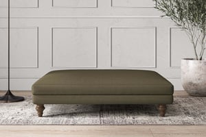 nkuku Deni Dining Footstool | Make To Order | Grand | Recycled Cotton Moss