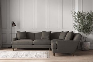 nkuku Deni Right Hand Corner Sofa | Make To Order | Super Grand | Brera Linen Granite