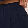 Navy Linen-Blend Shorts