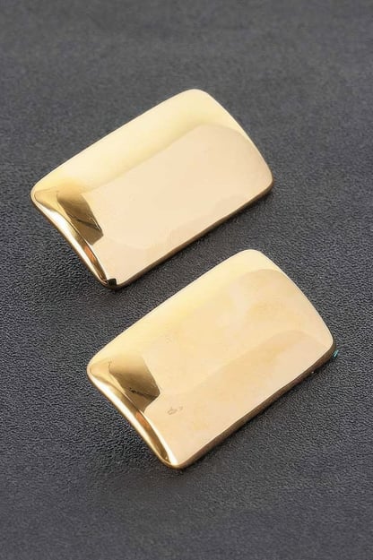 CHELSEA Gold Plated Rectangular Earrings: BYMANYC ® New York