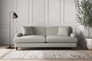 nkuku Deni Sofa | Make To Order | Grand | Brera Linen Smoke