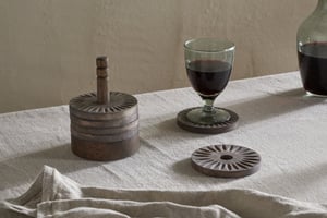 nkuku Eisha Mango Wood Coasters Set Of 6 | Kitchen & Dining Accessories | Dark Brown