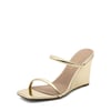 DREAM PAIRS Square Toe Double Wedge Sandals