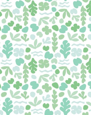 Small Sea Garden' Wallpaper by Tea Collection - Seafoam - Traditional / 27 in. x 27 ft.