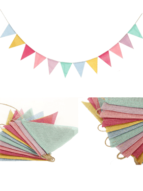 Sustainable Linen-Look Bunting Flags - One-Size