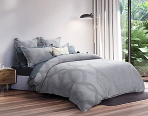 QE Home Verity Duvet Cover, Cotton, Geometric, Grey, King