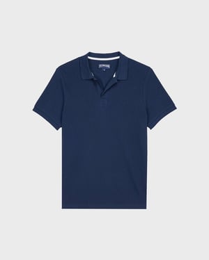 Vilebrequin - Men Organic Cotton Pique Polo Shirt Solid - Polo - Palatin - Blue - Size XXXL
